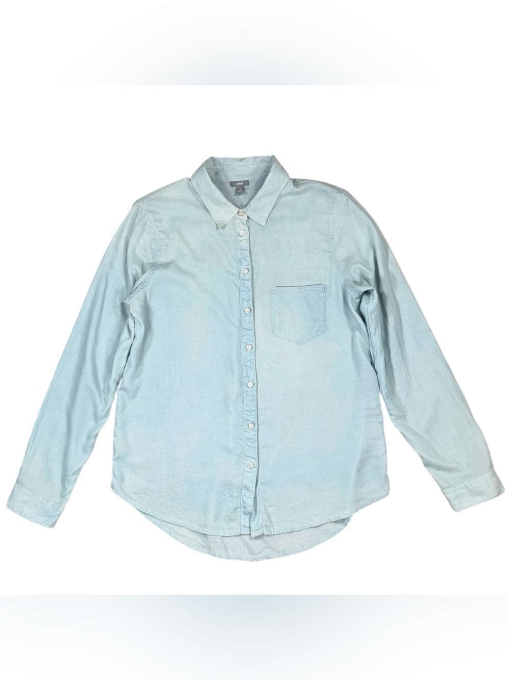 Aerie Women’s Light Weight Chambray L/S Button Up Shirt Light Blue Size Small